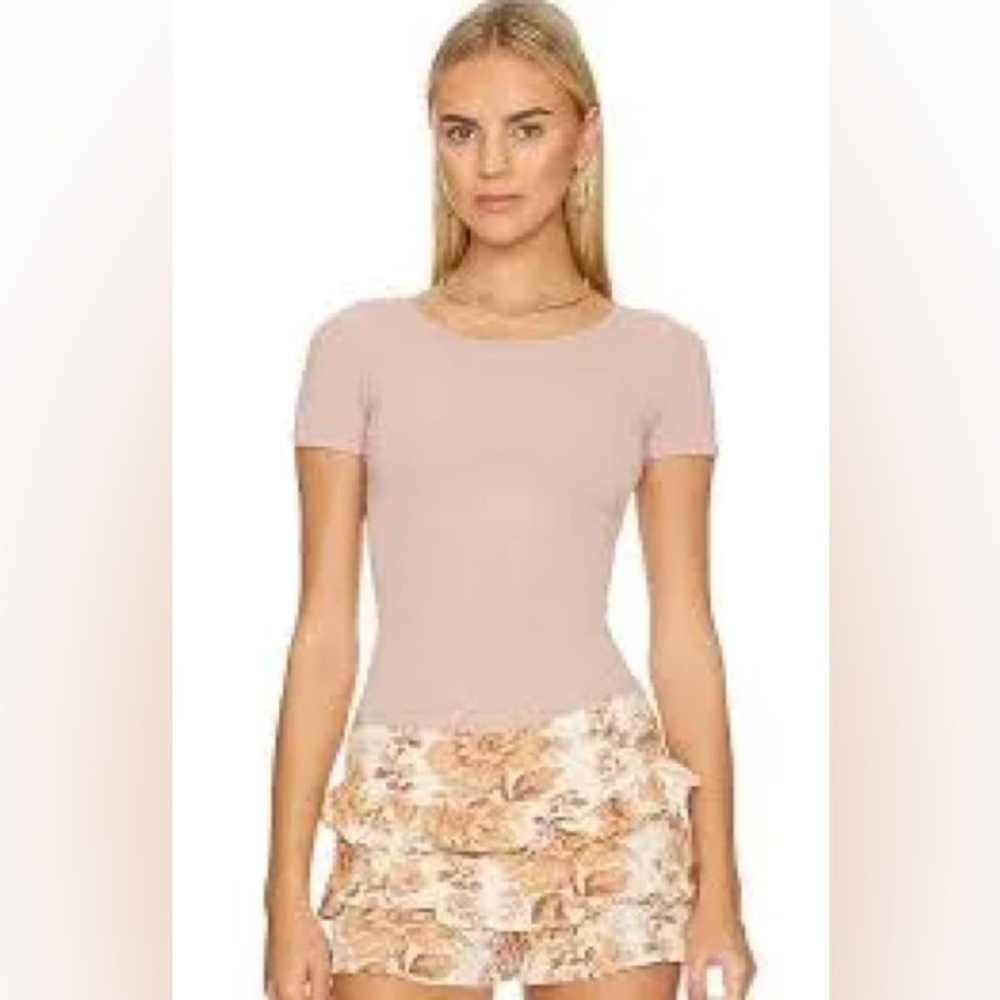 Free People Intimately XYZ Rib Baby Tee in the color Ballet. NWT size M…